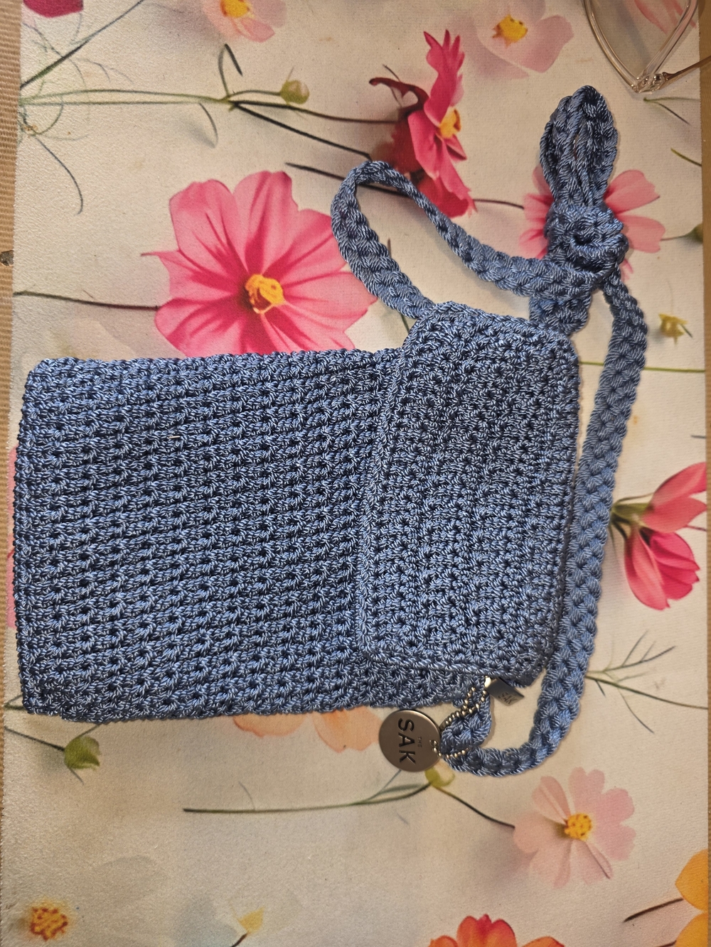 The Sak Handwoven Blue Crossbody Shoulder Bag